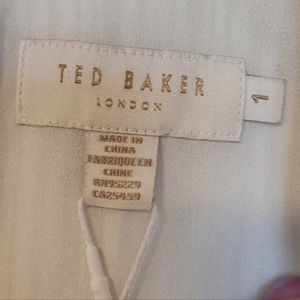 Ted Baker London Teaa Tie Neck Tonal Stripe Blouse Bow Collection Size 0-2 - Picture 8 of 13